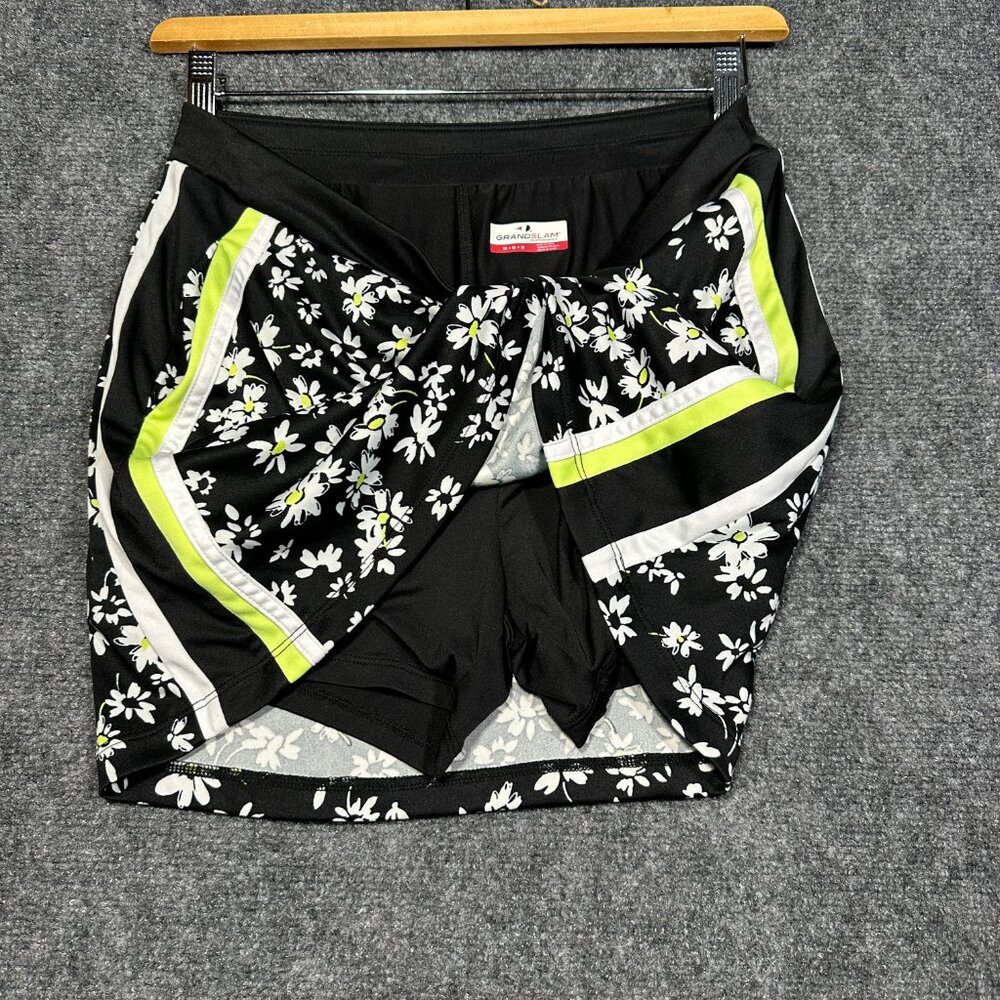 Grand  Slam Performance Skort Womens Medium Golf Tennis Black Floral Pockets - Picture 5 of 9